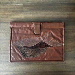 Vintage Carlos Falchi Snap Close Python Skin Clutch